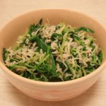 ねぎと豆苗のじゃこナムル・鯛のピリ辛なめろうとさんが焼き・鶏の治部煮