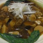 すね肉ときのこのオイスター煮込み・真たらこと豆腐の煮付け・トマトとチンゲン菜のぽん酢炒め
