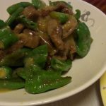 牛と万願寺唐辛子の山椒味噌炒め・うな豆腐・トマトとかにかまのマスタードサラダ