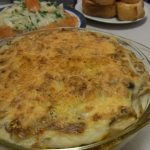 なすときのこの秋色グラタン・梨とスモークサーモンのサラダ