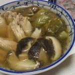 赤なすと手羽中のとろとろ薄味煮・ハツとアスパラの新にんにくねぎ塩炒め