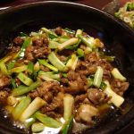 ハツモトと庄内あさつきの辛味噌炒め・菜の花の釜揚げうまみ和え
