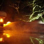 厳冬の高湯温泉旅館玉子湯夜の雪見露天溢れる風情