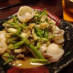 せりと水だこのかんずり炒め・ヒガシマルで下仁田親子豆腐