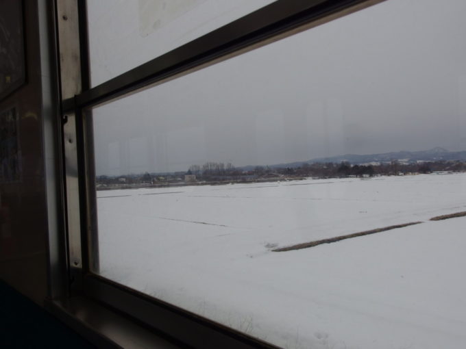 初めて乗る冬の弘南鉄道弘南線雪原の中のんびり走る弘南線