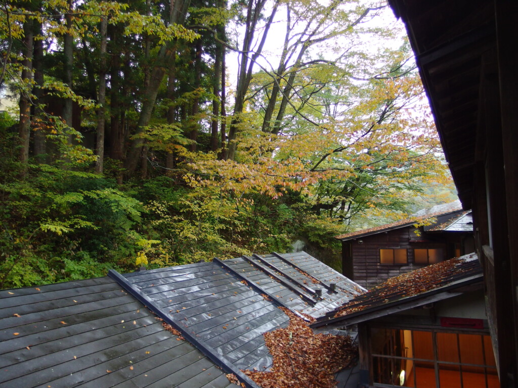 10月下旬秋の大沢温泉湯治屋岩手で迎える静かな朝