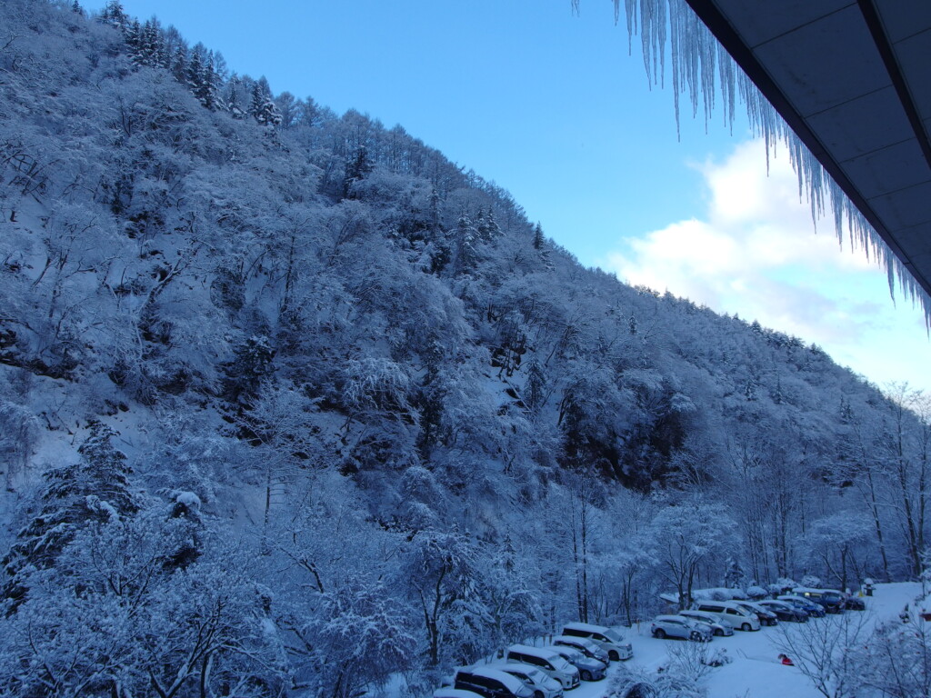 1月中旬横谷温泉旅館で迎える爽やかな朝