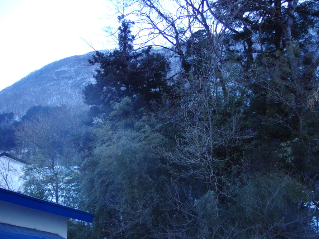 2月中旬冬の湯野上温泉民宿いなりやで迎える静かな朝