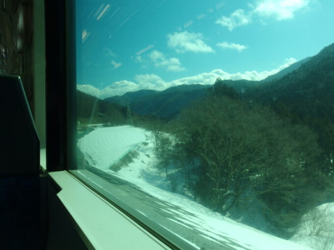2月中旬冬の猪苗代駅磐越西線中山峠を越え中通りへ