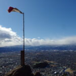 2月中旬冬の福島信夫山烏ヶ崎展望デッキからの壮大な眺め