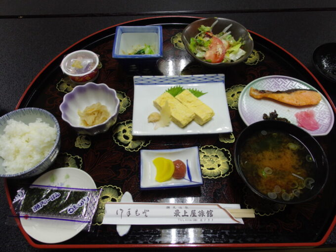 9月上旬晩夏の鎌先温泉最上屋旅館朝食
