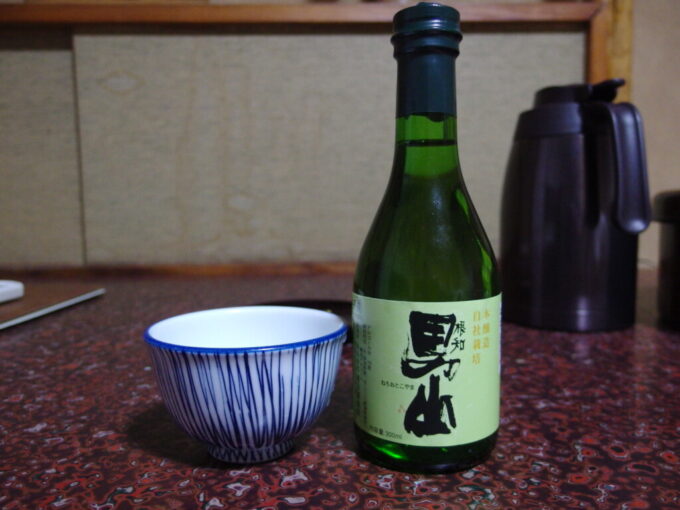 2月上旬姫川温泉湯の宿朝日荘夜のお供に根知男山本醸造