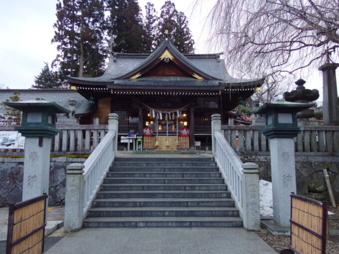 2月中旬小雨交じりの盛岡櫻山神社に再訪のお礼を告げお参りを