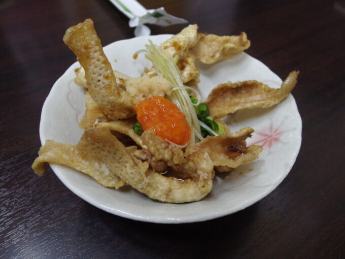 2月中旬冬の松阪あみ焼き、鶏料理のぼやん皮塩ポン酢