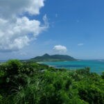 6月下旬夏の石垣島玉取崎から望む平久保半島と東シナ海、フィリピン海