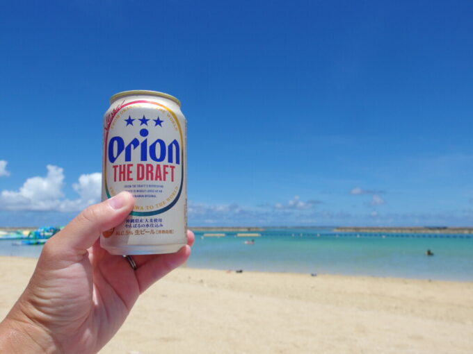 7月上旬夏の石垣島海上がりに味わう冷たいオリオンビール