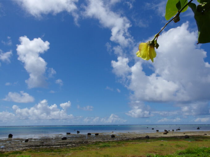 7月上旬夏の石垣島夏空と白保海岸の碧さの共演