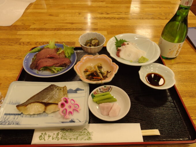 12月中旬冬の青森日本屈指の豪雪の地酸ヶ湯温泉旅館湯治棟2泊目夕食