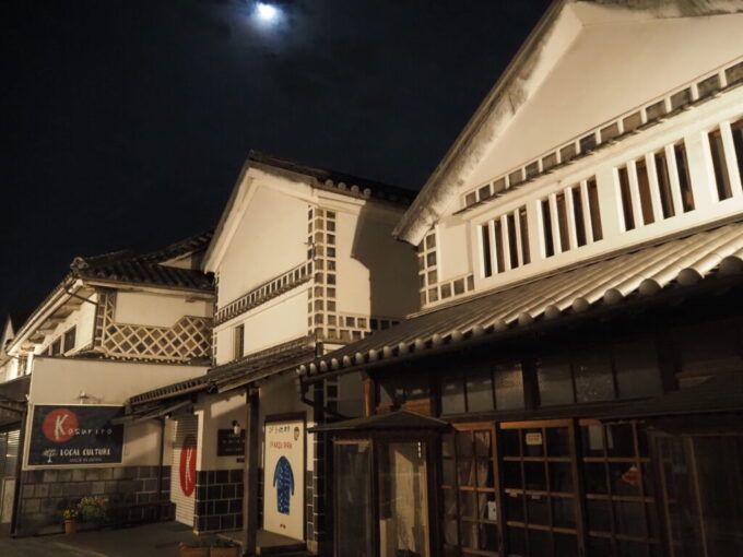 5月中旬の瀬戸内月が輝く夜の美観地区
