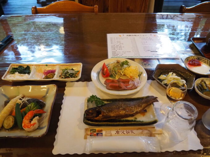 7月上旬信州茅野八ヶ岳天狗岳登山口唐沢鉱泉1泊目夕食