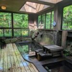 7月上旬信州茅野八ヶ岳天狗岳登山口唐沢鉱泉緑に染まる独特な情緒漂う男湯