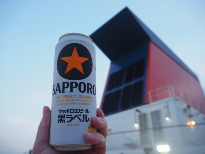 8月下旬商船三井さんふらわあ夕方便さんふらわあふらの湯上がりにのどへと流す冷たい金星サッポロクラシック