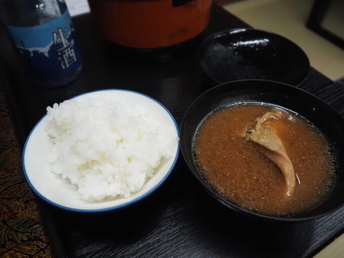 9月下旬涼やかな信州白骨温泉かつらの湯丸永旅館1泊目夕食白いご飯と絶品の鯉こくで最高の〆