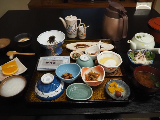9月下旬涼やかな信州白骨温泉かつらの湯丸永旅館1泊目朝食