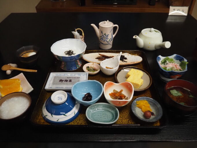 9月下旬涼やかな信州白骨温泉かつらの湯丸永旅館2泊目朝食