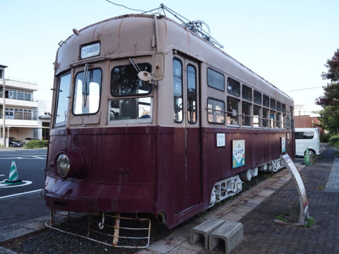 10月下旬初めての北九州門司港レトロ駐車場に保存された路面電車西鉄北九州線の100形電車