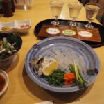 10月下旬初めての山口県下関美食酒家ゆめぜん下関店とらふく刺しととらふく皮ポン酢