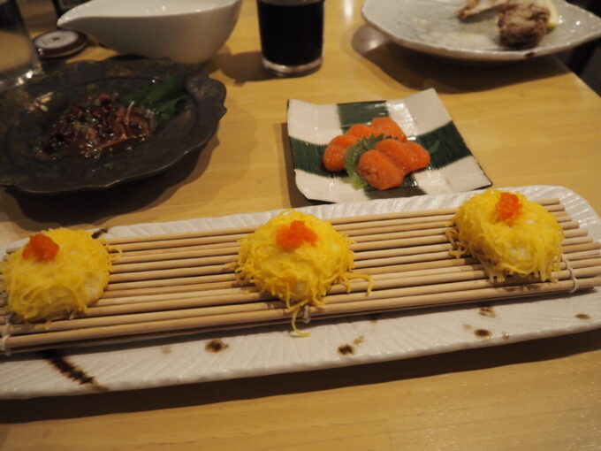 10月下旬初めての山口県下関美食酒家ゆめぜん下関店ふくしゅうまいとめんたい生からすみ