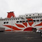 10月下旬初めての関西九州航路商船三井さんふらわあさんふらわあぱーる穏やかな瀬戸内海の航海を終え別れを告げる