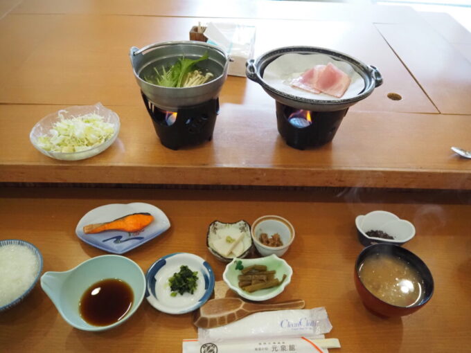 12月中旬塩原温泉郷元湯温泉秘湯の宿元泉館2泊目朝食