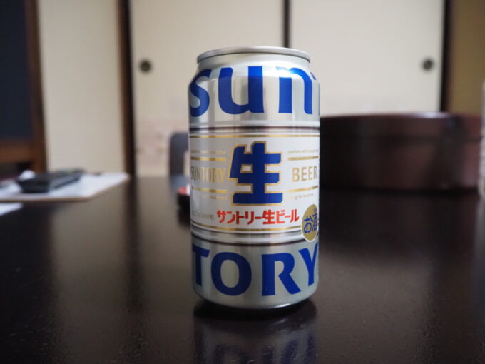 2月上旬冬の花巻台温泉松田屋旅館湯上がりに飲む冷たいビール