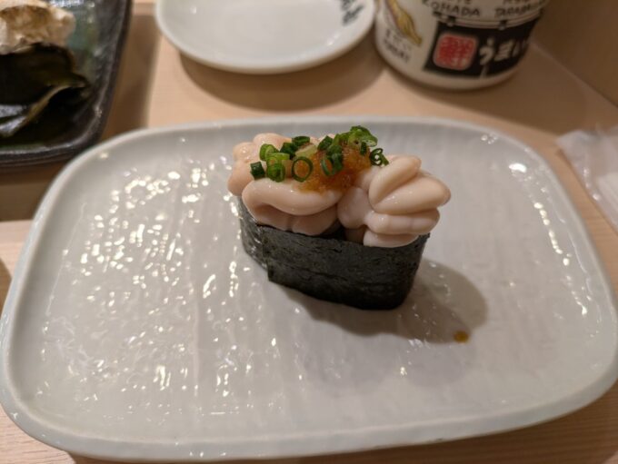 2月上旬冬の仙台うまい鮨勘名掛丁支店たら白子軍艦