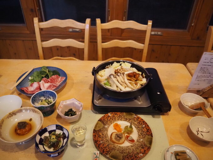 3月上旬浅間山登山口天狗温泉浅間山荘1泊目夕食