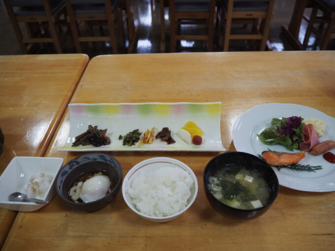 3月上旬浅間山登山口天狗温泉浅間山荘2泊目朝食