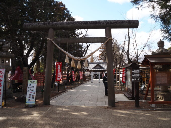 3月上旬初めての上田城跡眞田神社鳥居