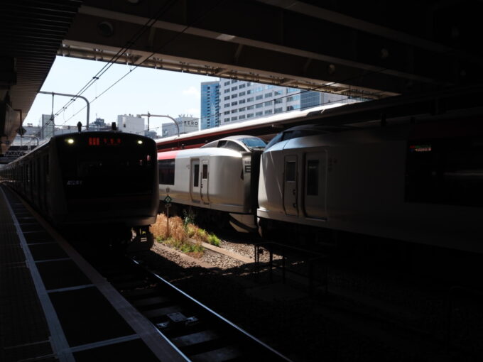 4月中旬新宿駅に入線する湘南新宿ライン快速宇都宮行き