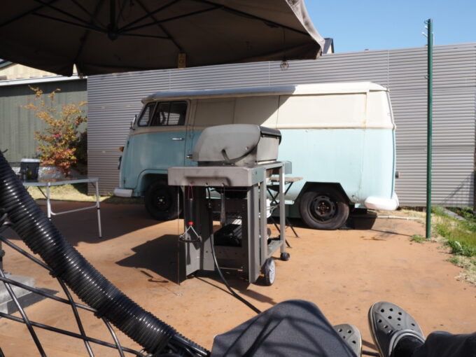 4月中旬那須温泉グランピングNenn（ネン）朝食の余韻に浸りつつハンギングチェアでのんびり日向ぼっこ