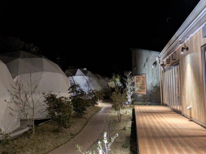 4月中旬那須温泉グランピングNenn（ネン）大満足の夕食を終え温泉大浴場で汗を流す