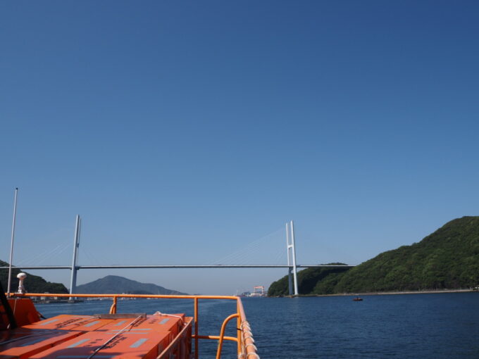 5月中旬26年ぶりの長崎軍艦島上陸クルーズ高島海上交通ブラックダイヤモンドは女神大橋へ